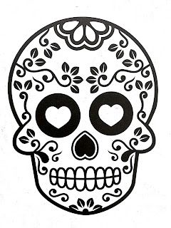 Calaveras para el día de muertos Sugar Skull Stencil, Skull Outline, Truck Window Stickers, Sugar Skull Shirt, Sugar Skull Decor, Skull Stencil, Sugar Skull Halloween, Skull Coloring Pages, Skull Decal