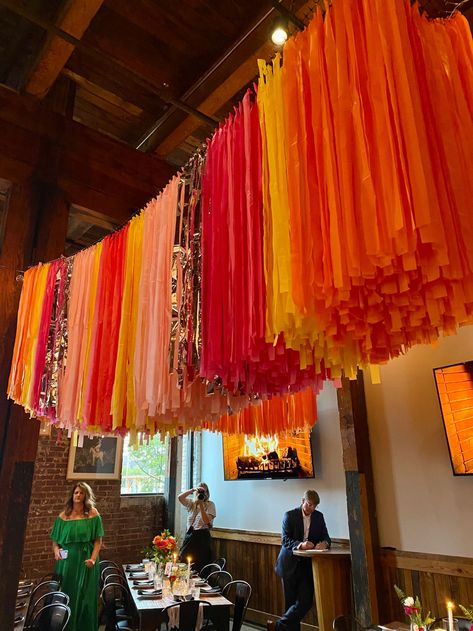 Fringe Ceiling, Ceiling Streamers, Colorful Ceiling, Havana Nights Party, Wedding Ceiling, Halloween Photo Booth, Fringe Backdrops, Decorations Party, Custom Backdrop