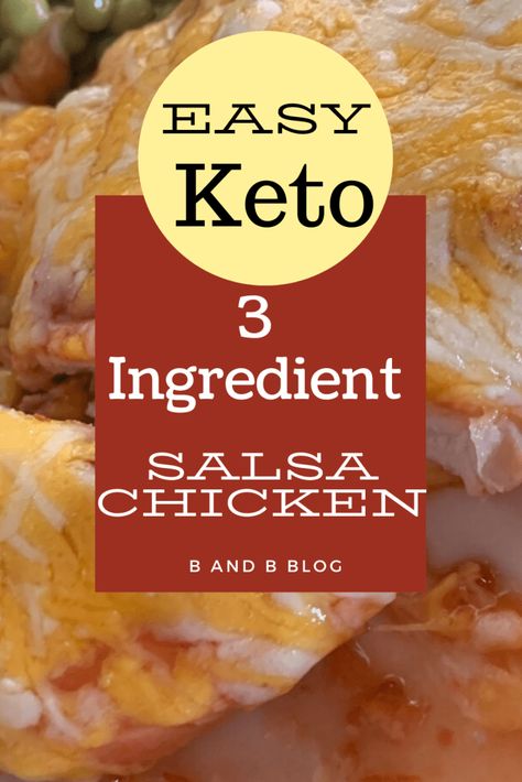 Keto Salsa Chicken, Keto Salsa, 3 Ingredient Chicken, 3 Ingredient Dinners, Three Ingredient Recipes, Crockpot Pork Chops, B And B, 3 Ingredient Recipes, Salsa Chicken