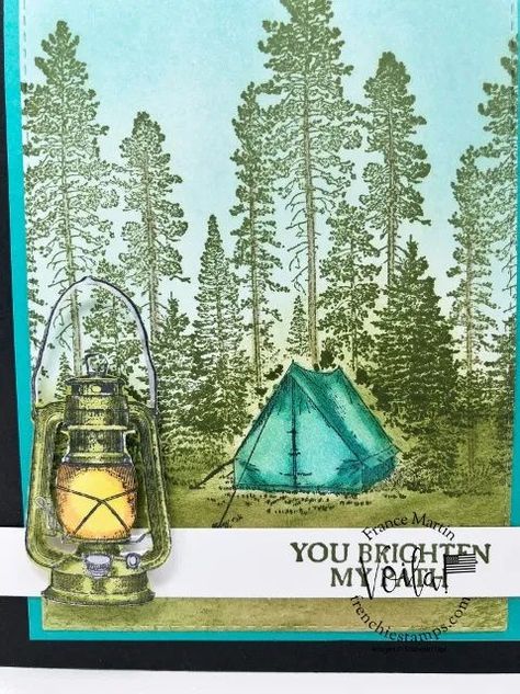 Outdoor Card, Camping Cards, Stamped Christmas Cards, Stamp Tutorial, Card Making Videos, Masculine Birthday Cards, Card Tutorial, Stamping Up Cards, Some Cards