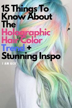 Holographic Hair Dark, Holographic Hair Color, Iridescent Hair, Extreme Hair Colors, Hair Foam, Oil Slick Hair, Hot Hairstyles, Holographic Hair, Sunset Hair