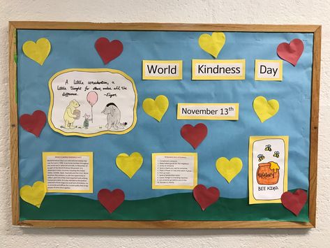 Winnie The Pooh Bulletin Board, Winnie The Pooh Door, Ra Door Decs, Ra Bulletins, Ra Boards, Ra Bulletin Boards, Kindness Day, World Kindness Day, Door Decs