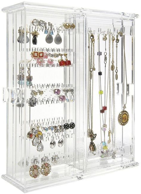 Large Acrylic Countertop Jewelry Holder Case Bracelet Storage, Earring Display Stands, Jewelry Holders, Hanging Jewelry Organizer, Jewelry Organizer Storage, Jewelry Rack, Acrylic Earring, Earring Storage, Acrylic Jewelry