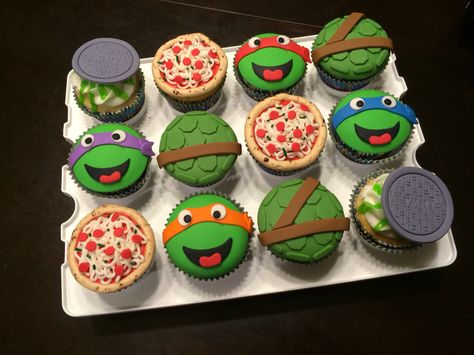 TMNT Cupcakes. Teenage Mutant Ninja Turtle Cupcakes. Turtle Shell Cupcakes. Pizza Cupcakes.  Sewer Lid Cupcakes. Slime Cupcakes. Cupcakes Ninja Turtle, Turtle Shell Cupcakes, Ninja Turtles Birthday Cupcakes, Ninja Turtle Cupcake Ideas, Tmnt Cupcake Cake, Ninja Turtles Cupcakes Ideas, Tmnt Cupcakes Ideas, Ninja Turtle Cupcakes Diy, Ninja Turtle Birthday Cupcakes