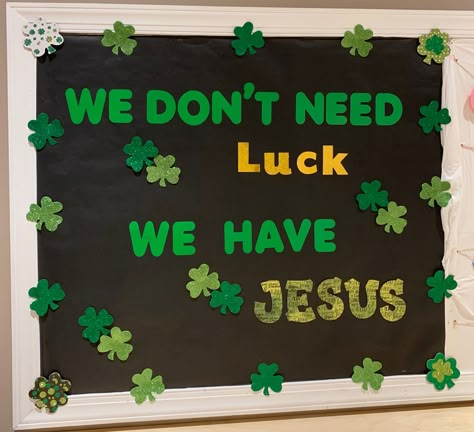 March Bulletin Board Ideas For Church, March School Bulletin Board Ideas, March Church Bulletin Board Ideas, March Door Ideas For Classroom, Spring Church Bulletin Boards, March Bulletin Board Ideas For School, Christian St Patricks Day Bulletin Board, St Patrick Day Bulletin Board Ideas, St Patricks Day Bulletin Board School