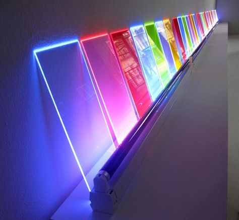 light art. it's really cool. just go look at all of it.: Light Art Installation, Colored Lights, Acrylic Board, Light Sculpture, Installation Design, Neon Art, 3d Logo, Decor Minimalist, Sculpture Installation