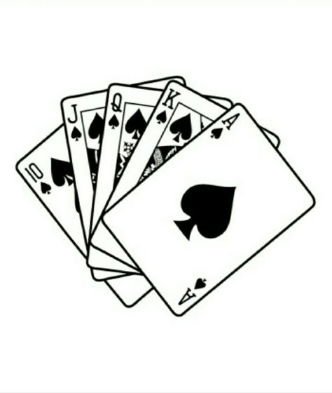 Gambling Cards Tattoo, Playing Cards Drawing Simple, Playing Cards Doodle, Euchre Tattoo, Hand Of Cards Tattoo, Card Hand Tattoo, Deck Of Cards Tattoo, Playing Cards Tattoo, Playing Card Tattoo