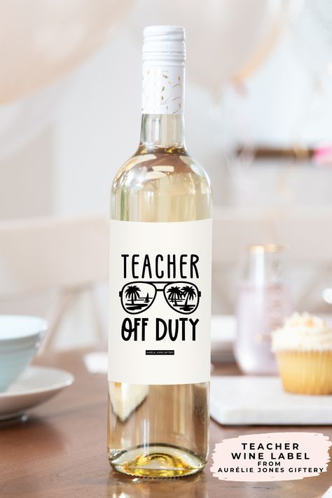 Teacher Wine Label, Wine Teacher Gift, Alcohol Quotes Funny, Wine Teacher, Alcohol Quotes, Wine Bottle Tags, Wine Bottle Label, Bottle Tags, Thank You Teacher Gifts