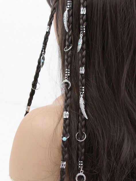 31pcs Silver Turquoise Decorated Braiding Hair Clips Y2K Punk Style Hair Beads Accessories For Women Everyday Wear Silver    Iron     Women Fashion Jewelry, size features are:Bust: ,Length: ,Sleeve Length: Boho Punk, Iron Woman, Beads Accessories, Y2k Punk, Y2k Boho, Witchy Fashion, Hair Accessories Gift, Estilo Punk, Hair Rings