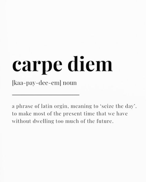 CARPE DIEM 🌴 Seize the Day, Live for the Present Carpe Diem Seize The Day, Seize The Day, Carpe Diem, The Present, Meant To Be, The Day, Healing, Quick Saves