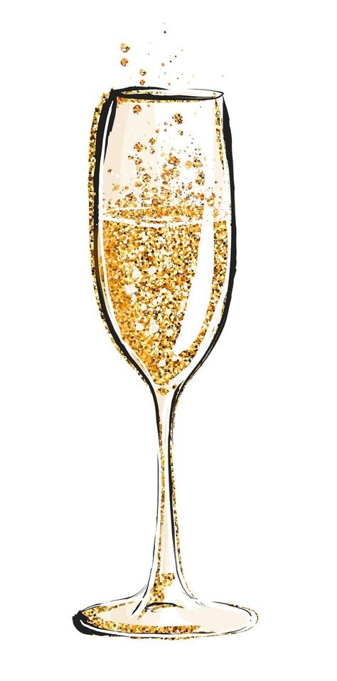 Champagne Glasses Drawing, Champagne Glass Drawing, Champagne Bottle Drawing, Champagne Drawing, Champagne Illustration, Wine Glass Drawing, Champagne Art, Bottle Drawing, New Year Wallpaper