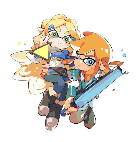 Nintendo Splatoon, Zelda Funny, Splatoon 2 Art, Splatoon Comics, Game Creator, Cartoon Video Games, Cartoon Crossovers, Breath Of The Wild, Girls Cartoon Art