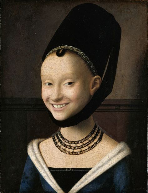 Most Famous Paintings Are Sad, So We Wanted To See What They Would Look Like With Smiles (24 Pics) Hans Holbein, Google Art Project, Famous Portraits, Van Eyck, Jan Van Eyck, William Adolphe Bouguereau, Most Famous Paintings, Girl Posters, Art Historian