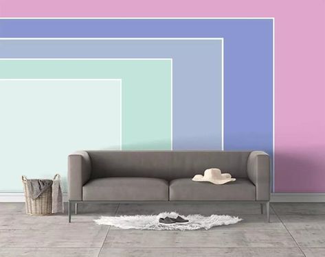 3D Abstract Minimalist Cold-toned Square Wallpaper | Etsy Square Wallpaper, Wall Paint Patterns, Wall Painting Living Room, Room Wall Painting, Bedroom Wall Designs, Bedroom Wall Paint, Dekorasi Kamar Tidur, 3d Abstract, Wall Paint Designs