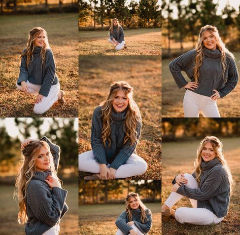 McKenna - 2021 Senior - shellywilliamsphotography.com Shy Senior Poses, Female Senior Pictures Poses Fall, Fall College Graduation Pictures Photo Shoot, Late Fall Senior Pictures, Senior Pictures Creek, Casual Senior Pictures, Sunset Senior Pictures, Outdoor Senior Photography, Sibling Photo Shoots