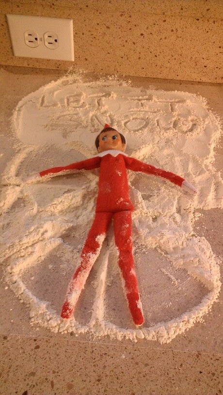 Elf On The Shelf Flour Angel, Elf On The Shelf Snow Angel, Elf On The Shelf Snow, Elf Magic, Elf Activities, Shelf Board, Elf Fun, Snow Angel, Elf Ideas