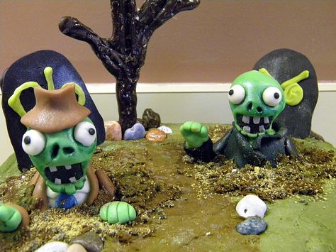 Zombies in the graveyard cake by Ell! She's so stinkin' talented!! Graveyard Cake, Birthday Party Cake, Party Cake, Too Cute, Graveyard, Party Cakes, How To Make Cake, No Bake Cake, Zombie