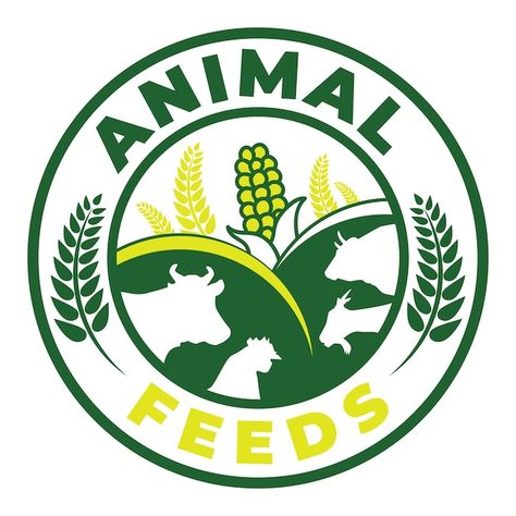 Animal feeds logo | Premium Vector #Freepik #vector Animal Logos Ideas, Animal Feed Logo, Farm Logo Design, Factory Logo, Vet Office, Logo Illustration Design, Farm Logo, Pet Logo Design, Sports Logos