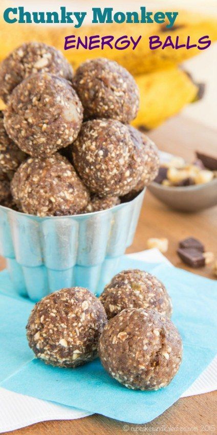 Chunky Monkey Energy Balls -- Healthy Snack Chocolate Energy Balls, Energy Balls Healthy, Healthy Breakfast Recipe, Chunky Monkey, A Healthy Breakfast, Energy Snacks, Energy Foods, Energy Balls, Protein Snacks