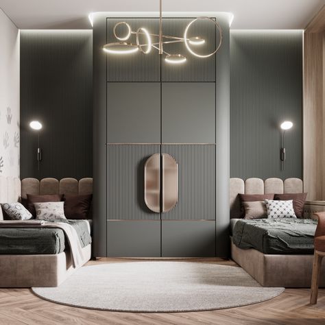 Childroom Ogni on Behance Wardrobe Shutter Design, Latest Wardrobe Designs, Modern Wardrobe Design, Wardrobe Design Modern, Bedroom Wardrobe Design, Modern Cupboard Design, Wardrobe Interior Design, Kids Bedroom Designs, Wardrobe Design Bedroom