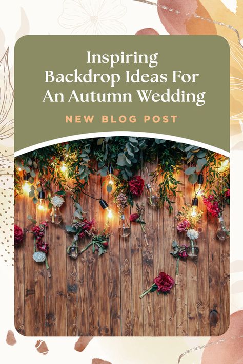 Say 'I do' to our backdrop ideas for your autumn wedding in our new blog! 🍂💍 Read the blog now! #WeddingDecor #2024Bride #FallWedding #Backdrop #WeddingArch #EventDecor Fall Wedding Backdrops, Backdrop Stands, Vintage Ladder, Flower Walls, Wedding Backdrops, Pic Poses, Flower Wall Backdrop, Backdrop Ideas, Wedding News