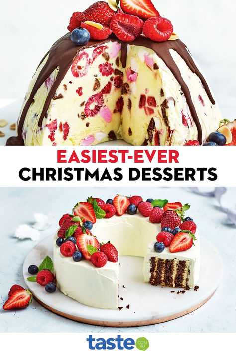 Cooking a full festive feast doesn’t always leave time for preparing an extravagant dessert, too. Luckily these super-easy Christmas dessert recipes are here to help you pull off a showstopper with the minimum of effort. Super Easy Christmas Desserts, Christmas Dessert For A Crowd, Xmas Desserts Recipes, Individual Christmas Desserts, Creamy Dessert Recipes, Easy Dessert Recipes Christmas, Christmas Dessert Recipes, Christmas Desserts Easy, Fun Baking