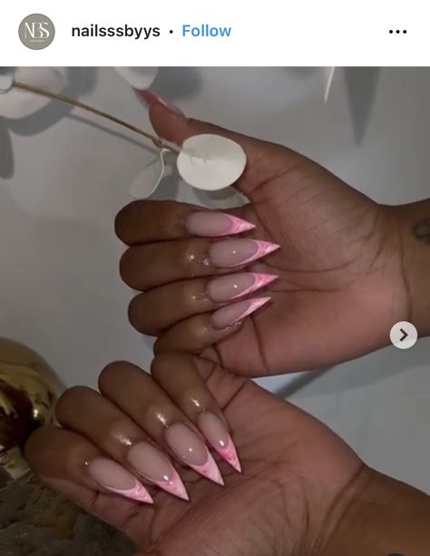 Almond Acrylic Nails Long, Pink Almond Acrylic, Hot Pink Almond, Pink Almond Acrylic Nails, Acrylic Nails Long, Colourful Acrylic Nails, Almond Acrylic Nails Designs, Almond Acrylic, Marble Nail Designs