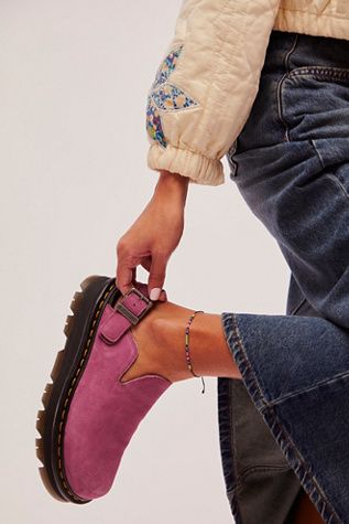 Shop our Dr. Martens Zebzag Mules at FreePeople.com. Boho clothing for the creative spirit- free worldwide shipping. Fuchsia Heels, Platform Mules, Suede Fashion, Slingback Shoes, Modieuze Outfits, Dream Shoes, Doc Martens, Mode Vintage, Mode Inspiration