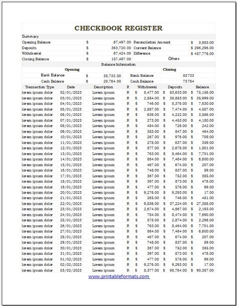 Checkbook Register Templates - Printable Formats Class Schedule Template, Personal Budget Template, Checkbook Register, Budget Template Free, Attendance Sheet, Course Schedule, Data Tracking, Schedule Templates, Free Budget