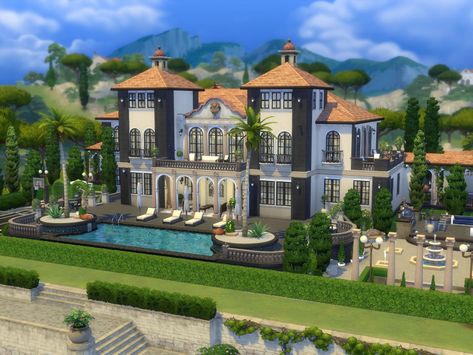 The Sims Resource - Old money mansion Old Money Mansion Sims 4, Old Money House Sims 4, Sims 4 Old Money House, Old Money Sims 4, Old Money Mansion, Sims 4 Lots, Old Money House, Luxurious Mansion, Sims Inspiration