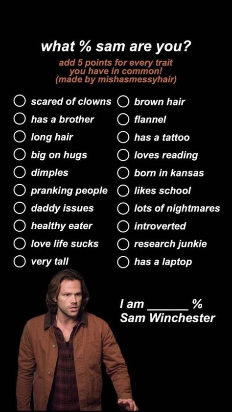 Supernatural Username Ideas, Supernatural Castiel Tattoo, Sam Winchester Wallpaper, Sam Winchester Aesthetic, Spn Tattoo, Supernatural Nails, Supernatural Birthday, Supernatural Party, Sam Supernatural