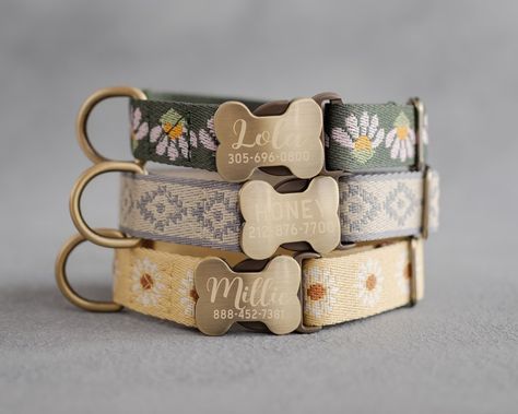 Dog Collar Pattern, Dog Collar Boy, Puppy Accessories, Cute Dog Collars, Girl Dog Collars, Personalized Dog Collars, Girl Dog, Boy Dog, Collar Pattern