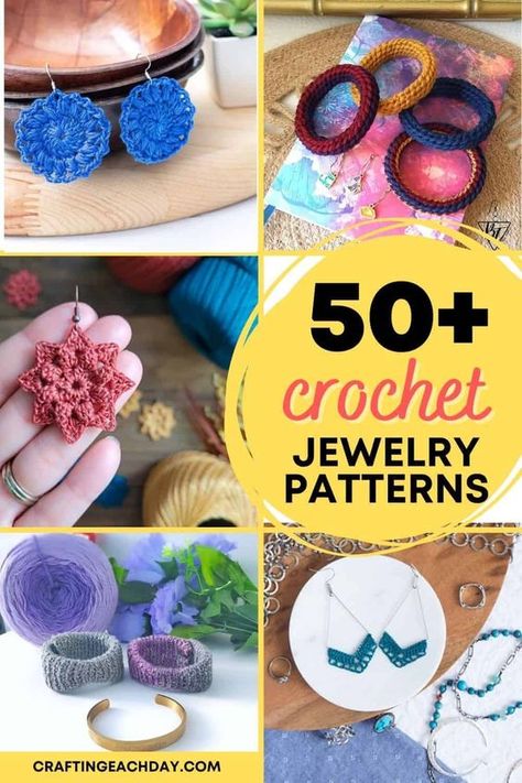 Crochet Wire Jewelry Patterns Free, Crochet Thread Projects Size 10, Bead Crochet Patterns Free, Micro Crochet Patterns, Crochet Bracelet Patterns, Diy Crochet Jewelry, Crochet Thread Projects, Crochet Thread Patterns, Crochet I Cord