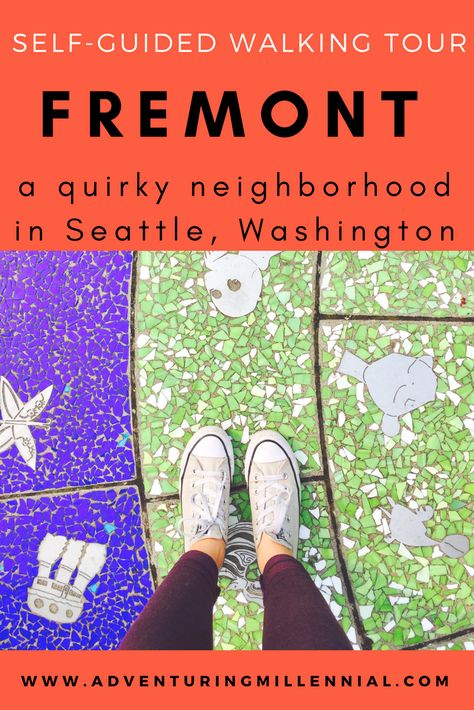 Self-Guided Fremont Seattle Walking Tour- The Adventuring Millennial Seattle Itinerary, Seattle Coffee Shops, Fremont Seattle, Seattle Travel Guide, Under A Bridge, Seattle Vacation, Seattle Neighborhoods, Washington State Travel, Seattle Travel