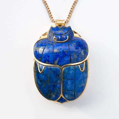 14K and Lapis Lazuli Scarab Necklace kindred black Egyptian Relief, Kindred Black, Scarab Jewelry, Scarab Necklace, Egyptian Revival Jewelry, Ancient Egyptian Jewelry, Ancient Jewels, Egyptian Museum, Gemstone Pendant Jewelry