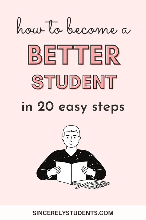 Good students aren't born smarter or more productive. The best students build the right habits and routines, and you can do the same! Read this blog post to learn how to become an outstanding student with 20 actionable tips. How To Be Teachers Favorite Student, How To Become An A Student, How To Be The Best Student, How To Be A Good Student, Things For Students, Be A Better Student, Habits And Routines, Study Hacks, Star Students