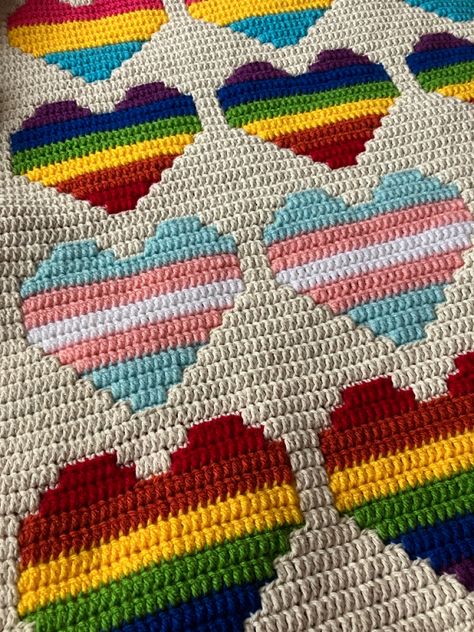 Pride Tapestry Crochet, Pride Crochet Ideas, Crochet Pride Patterns, Pride Flag Crochet, Pride Blanket, Pride Crochet, Crochet Mosaic, Bi Flag, Car Trip