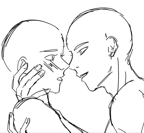 Couple, kiss, pose, reference, Pull Into Kiss Reference, Kiss Sketch Reference, Almost Kissing Pose Reference, Person Kissing Neck Reference, Almost Kiss Drawing, 2 People Kissing Drawing Base, Kissing Faces Drawing, Accidental Kiss Reference, Anime Poses Reference Kissing