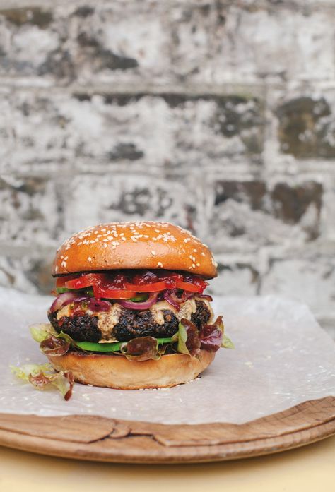 Easy Veggie Burger, Anna Jones, Tomato Relish, Vegetarian Cookbook, Burger Buns, Parenting Blog, Time Magazine, Veggie Burger, House Garden