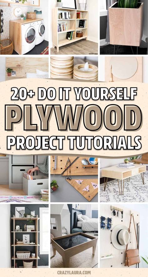 If you're looking for a fun and creative weekend project to make at home, check out these awesome DIY plywood ideas and step by step tutorials for inspiration! Diy Modern Wood Furniture, Plywood Projects Diy Simple, Diy With Plywood, Plywood Ideas Projects, Free Diy Wood Project Plans, Diy Furniture Plans Free Printable, Small Plywood Projects, How To Build Furniture, Scrap Plywood Projects Diy