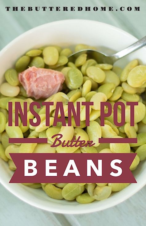 Butter Beans in the Instant Pot are an easy side dish that will have folks thinking you slaved over a hot stove all day! The freshness of the beans coupled with the smoky ham hock will have your folks happy and asking for more! #instantpotbutterbeans #instantpotlimabeans #butterbeans #limabeans Instant Pot Butter Beans, Rosemary Beef Stew, Lima Beans And Ham, Rosemary Beef, Freeze Beans, Butter Beans Recipe, Instant Food, Ham Hock, Easy Side Dish