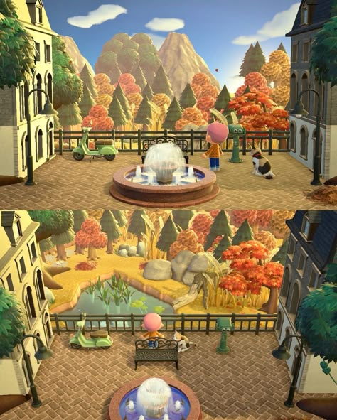 Acnh Museum Citycore, Acnh Small Area Ideas City, Acnh Italy, Acnh Museum Entrance Ideas, Acnh Kingdom, Acnh Citycore Island, Acnh Orchard Ideas, Acnh Orchard, Animal Crossing Citycore