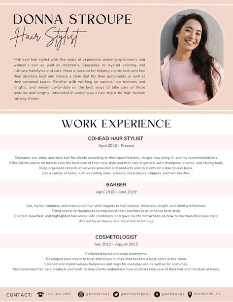 Cosmetology Resume Samples, Hair Stylist Resume, Hairstylist Resume Template, Hairstylist Bio Examples, Lash Notes, Hairstylist Portfolio, Hairstylist Resume, Esthetician Resume, Mobile Hairdresser