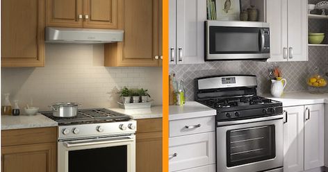 Range Hood vs Over the Range Microwave - Which is Better? Microwave Oven Over Range, Microwave Vs Range Hood, Otr Microwave Ideas, Microwave Range Hood Ideas, Over Range Microwave Ideas, Microwave Hood Vent Combo, Replace Microwave With Range Hood, Over The Range Microwave Ideas, Microwave Over Range