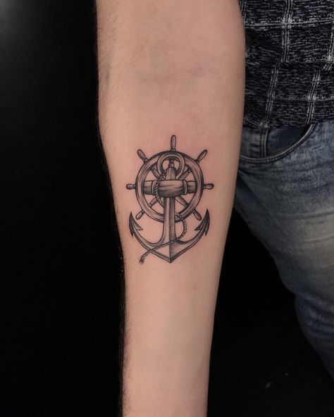 #anchor #anchortattoo #sailor #anchortattoos #tattooideas #tattoodesign #tattooformen #tattooedmen #inked #tattoodesign #tattooinspiration #tattooinahmedabad #tattooindia #tattoobykaptaan #kaptaantattoo Anchor Tattoos For Women Inspiration, Ship Wheel Tattoo, Wheel Tattoo, Cowboy Tattoos, Anker Tattoo, Anchor Tattoos, Anchor Tattoo, Hand Tattoos For Guys, Compass Tattoo