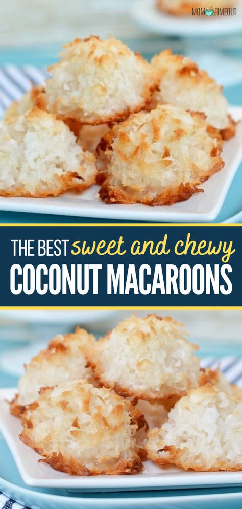 Recipes Macaroons, Easy Xmas Desserts, Best Coconut Macaroons, Easy Xmas Dessert, Macaroons Easy, Macaroons Coconut, Coconut Macaron, Macaroon Cookies Recipe, Easy Macaroons Recipe