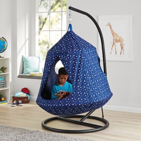 The Hangout POD, Kids' Hanging Tent Detail 1 Mark Kids, Highlights Kids, Hanging Tent, Interior Led Lights, Notebook Organization, Members Mark, Playroom Furniture, Sams Club, Sam's Club