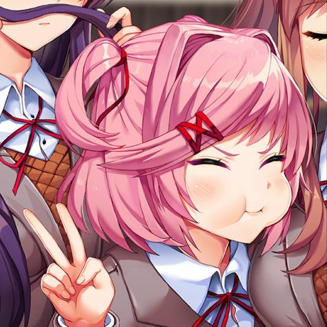 Doki doki literature club plus Doki Doki, Literature Club, Literature, Hair, Anime, Pink