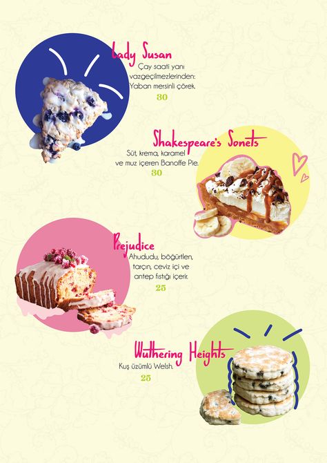 Menu Design Cute Menu Ideas Design, Patisserie Menu Design, Baking Graphic Design, Menu Ideas Design Creative, Menu Illustration Design, Dessert Menu Design Ideas, Menu Website Design, Cake Menu Design, Dessert Menu Design