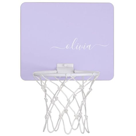 Basketball Hoop In Bedroom, Lavender Basket, Bedroom Purple, Mini Basketball Hoop, Mini Basketball, Bachelorette Party Gift, Mini Basketballs, Basketball Hoops, Script Monogram